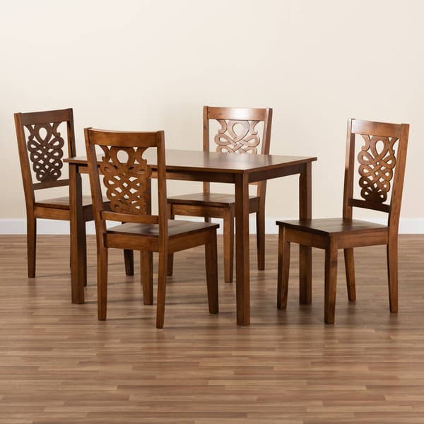 Baxton Studio Luisa Walnut Brown Finished Wood 5pc. Dining Set