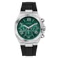 Mens Guess Silver Multi Function Green Dial Watch - GW1011G1 - image 1