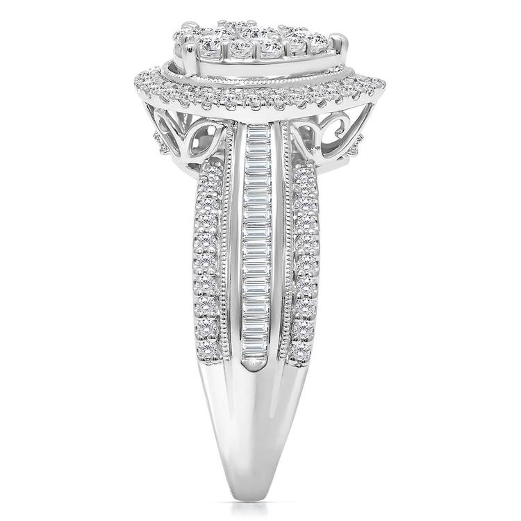 Diamond Classics™ White Gold 1ctw. Diamond Cluster Bridal Ring