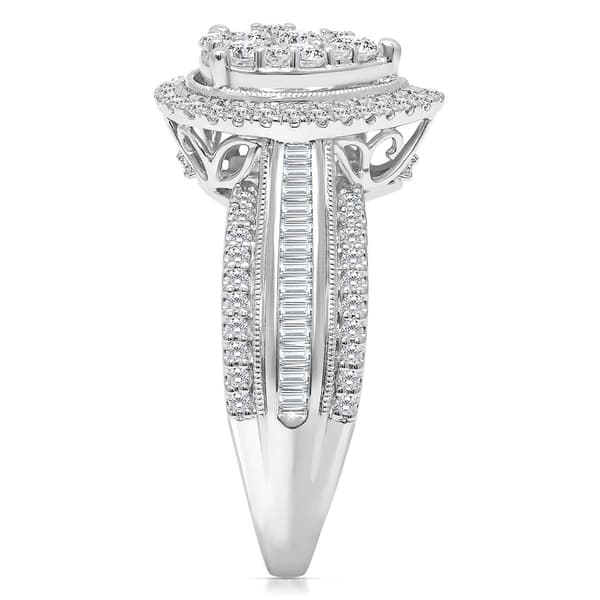 Diamond Classics™ White Gold 1ctw. Diamond Cluster Bridal Ring