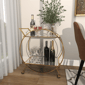 9th & Pike® Contemporary Gold Metal Bar Cart - image 7