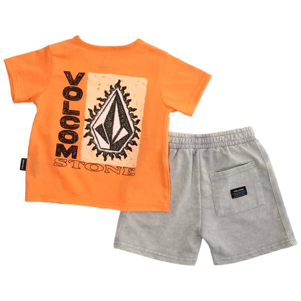 Baby Boy &#40;12-24M&#41; Volcom Short Sleeve Back Art Tee & Shorts Set