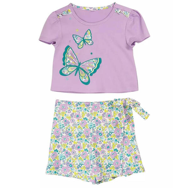 Girls &#40;4-6x&#41; Rare Editions Butterfly Top & Skort Set - image 