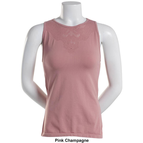 Womens French Laundry Lace Crochet Texture Seamless Tank Top