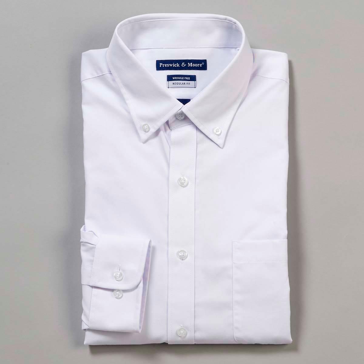 Mens Preswick & Moore® Regular Stretch Dress Shirt - White