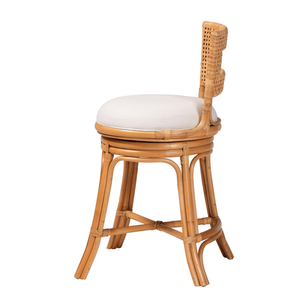 bali & pari Amina Handwoven Natural Rattan Counter Stool