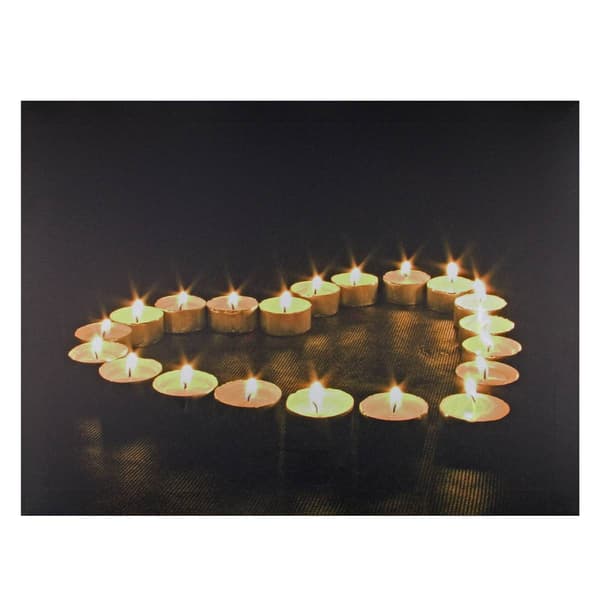 Northlight Seasonal LED Heart-Shaped Candles Canvas Art