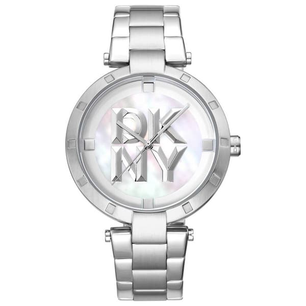 Womens DKNY Essential Logo Mother of Pearl Watch - DK1L041M045 - image 