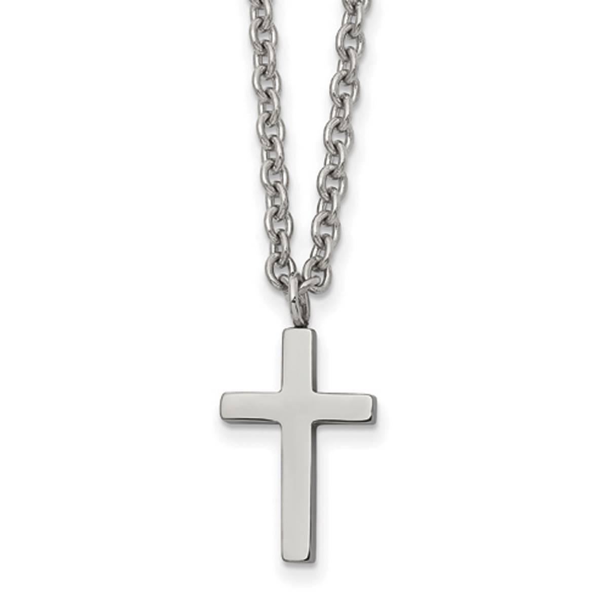 Mens Gentlemen’s Classics™ High Polished Silver Cross...