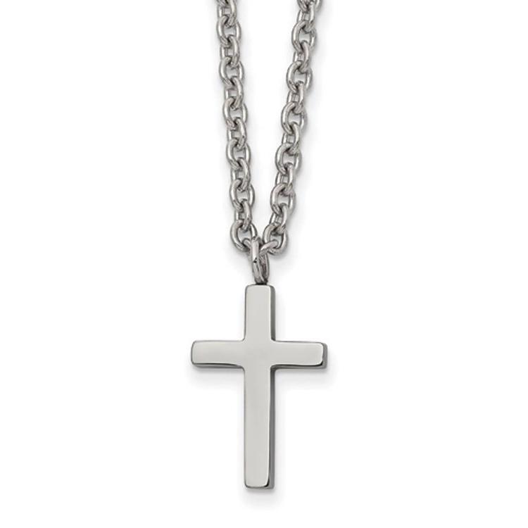 Mens Gentlemen's Classics(tm) High Polished Silver Cross Necklace