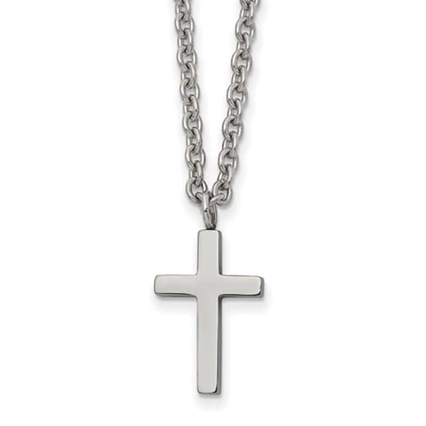 Mens Gentlemen's Classics&#40;tm&#41; High Polished Silver Cross Necklace - image 