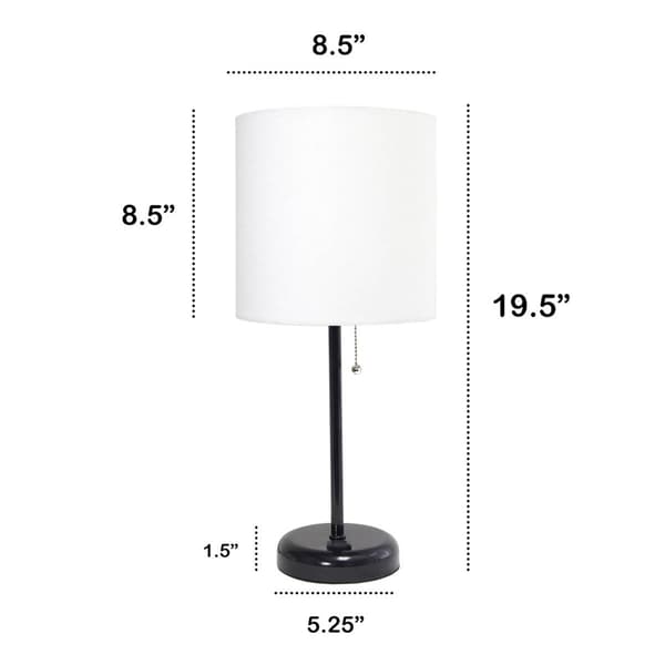 Creekwood Home Oslo 19.5in. Table Lamp w/ Power Outlet