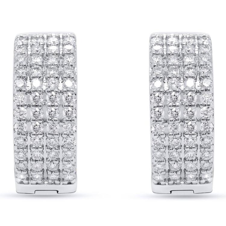 Nova Star® Sterling Silver Lab Grown Diamond Hoop Earrings