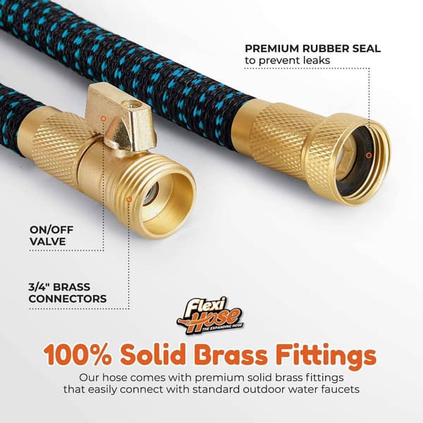 FlexiHose 50ft. Hose with Nozzle - Blue/Black