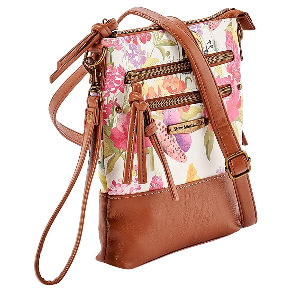 Stone Mountain Primo Floral N/S 3 Bagger Crossbody - Bone/Tan