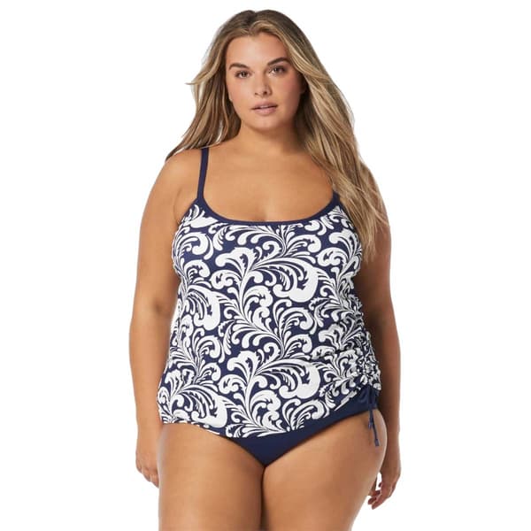 Womens Beach House Swirl Pattern Bridget Tankini Swim Top