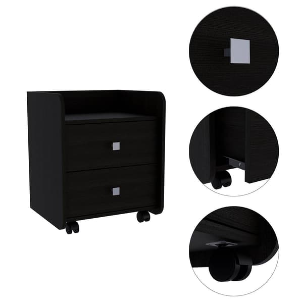 FM FURNITURE York Black Wengue Night Stand