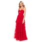 Juniors Blondie Nites Tiered Mesh Key Hole A-Line Dress - image 4