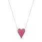 Brass Silver Plated Pink CZ Heart Pendant Necklace - image 2