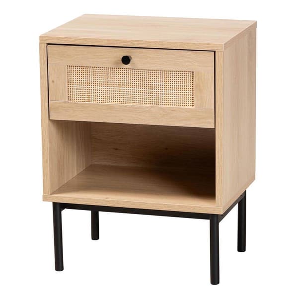 Baxton Studio Sherwin Light Brown 1-Drawer End Table - image 