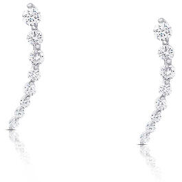 Silver Plated & Cubic Zirconia Round Drop Earrings