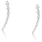 Silver Plated & Cubic Zirconia Round Drop Earrings - image 1