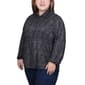 Womens NY Collection Empire Waist Button Front Cheetah Blouse - image 3