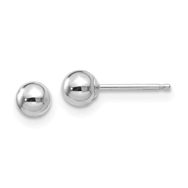 Gold Classics&#40;tm&#41; 14kt. White Gold 4mm Ball Stud Earrings - image 