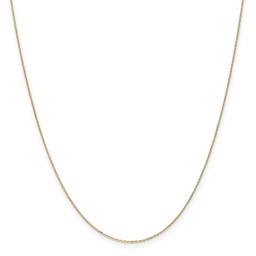 Unisex Gold Classics(tm) .8mm. 14k Diamond Cut Cable Chain Necklace