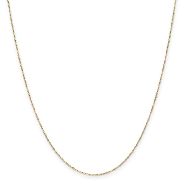 Unisex Gold Classics&#40;tm&#41; .8mm. 14k Diamond Cut Cable Chain Necklace - image 
