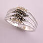 Marsala Fine Silver-Plated Marcasite Crystal Row Ring - image 1