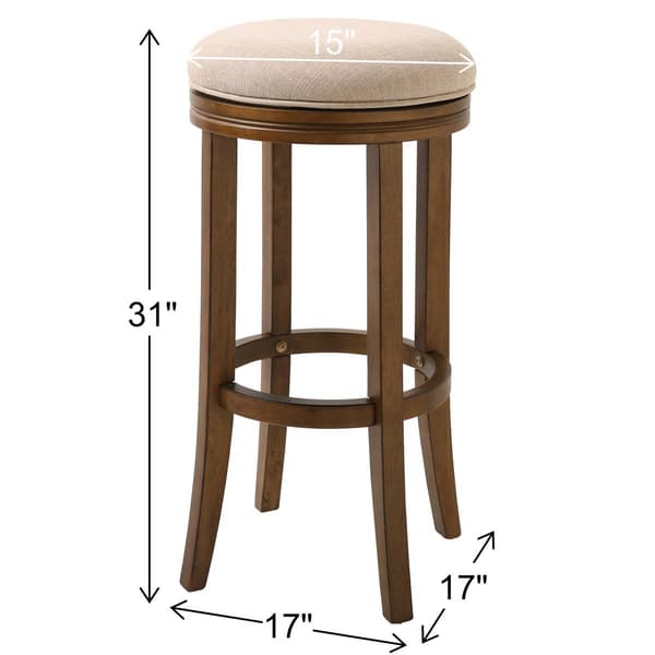 New Ridge Home Goods Victoria Bar-Height Backless Wood Barstool