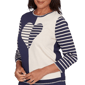 Petite Alfred Dunner Saratoga Springs Striped Heart Sweater - image 5