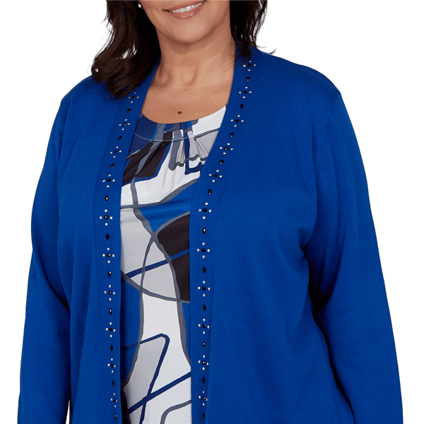 Plus Size Alfred Dunner Dinner Theater Geo Two in One Blouse