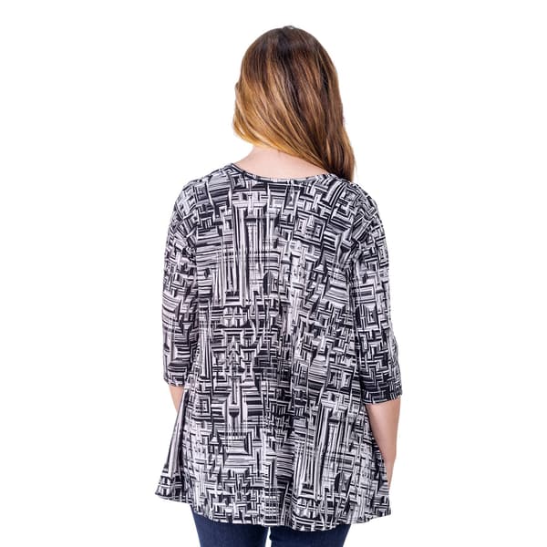 Womens 24/7 Comfort Apparel Geometric Open Cardigan