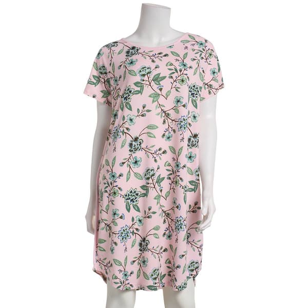 Womens White Orchid Cloud Knit Floral Nightshirt - image 