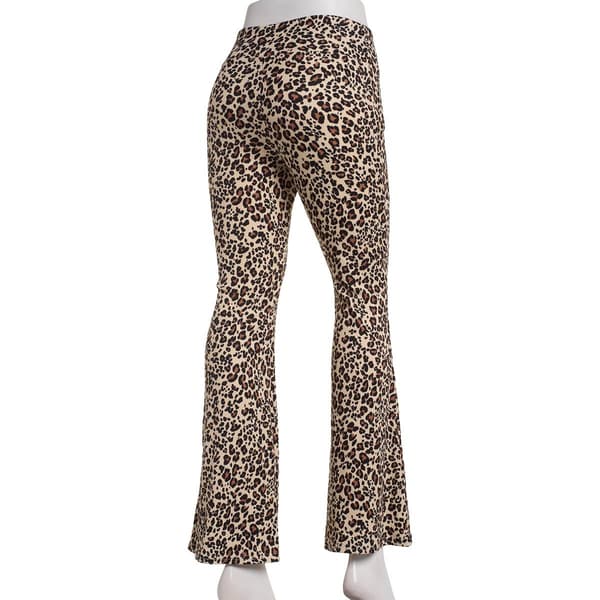 Juniors Derek Heart High Rise Ribbed Leopard Flare Leggings