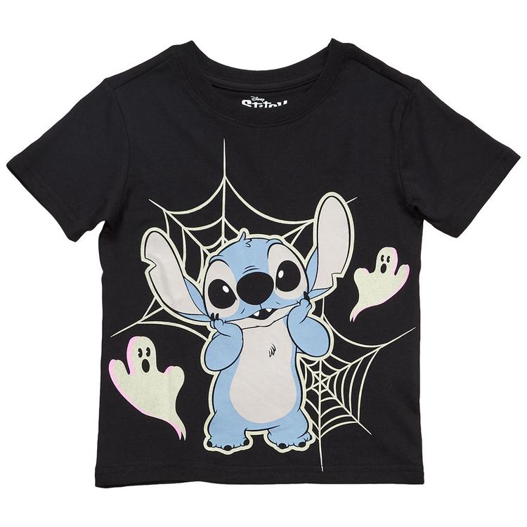 Girls (4-6x) Disney Stitch Glow in the Dark Halloween Tee