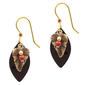 Silver Forest Textured Leaf Football-Shaped Earrings - image 1