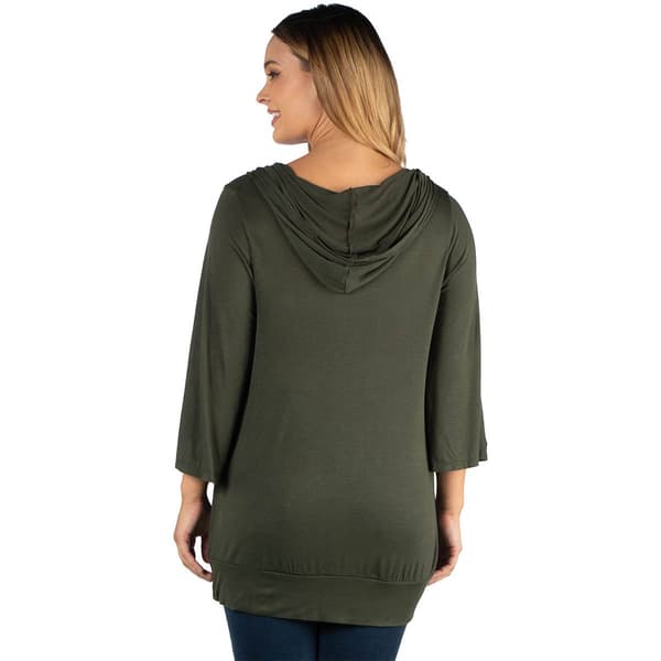 Plus Size 24/7 Comfort Apparel Oversized Hoodie Top