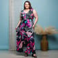 Plus Size 24/7 Comfort Apparel Black/Pink Empire Waist Maxi Dress - image 5