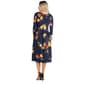 Womens 24/7 Comfort Apparel Floral Long Sleeve Fit & Flare Dress - image 2