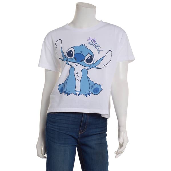 Juniors Freeze Stitch Graphic with Satin Bow Applique Tee - image 