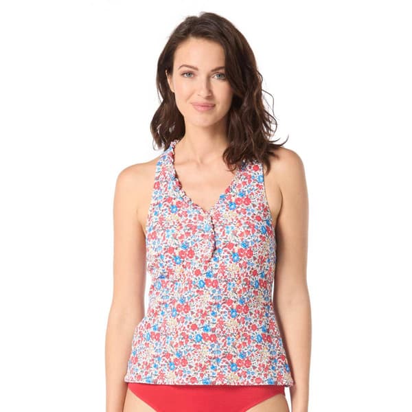 Womens Beach House Bella Flora Racerback Tankini Swim Top - image 