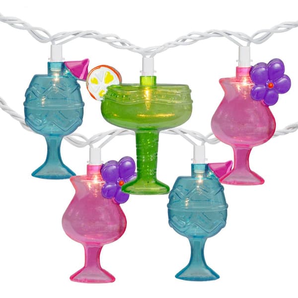 Northlight Seasonal 7.5ft. Cocktail Glasses Patio Light Set - image 