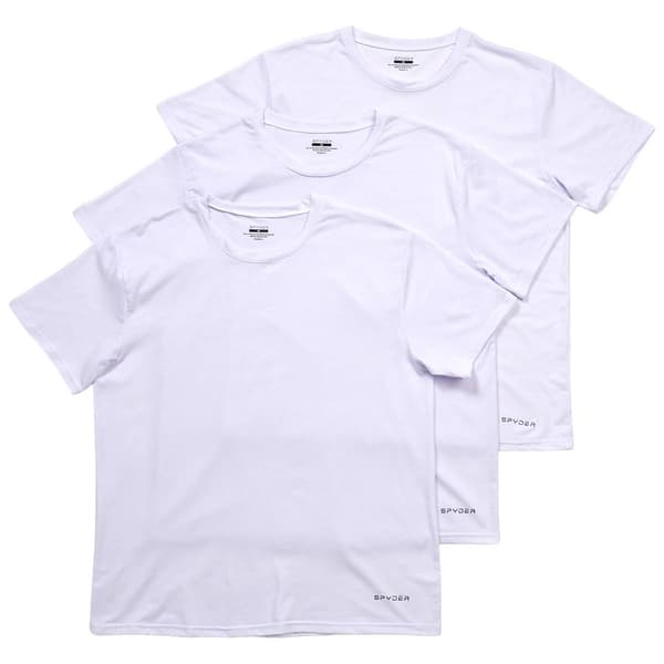 Mens Spyder 3pk. Essential Undershirts - White