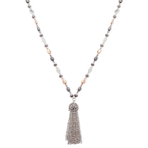 Nine West Tri-Tone 36in. Tassel Necklace