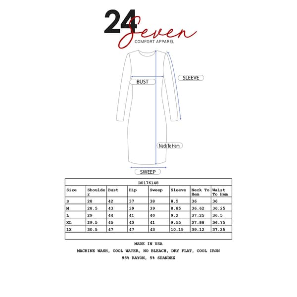 Womens 24/7 Comfort Apparel V-Neck Loose T-Shirt Dress