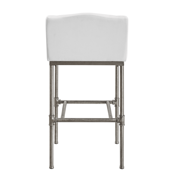 HH2 Home Dillon Low Profile Wingback White Bar Height Stool