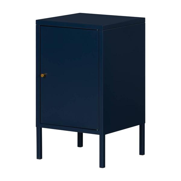 South Shore Crea Dark Blue Metal 1-Door End Table - image 